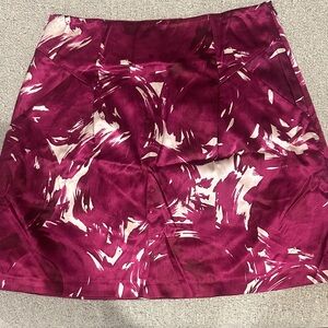 Theory Abstract Plum Mini Skirt